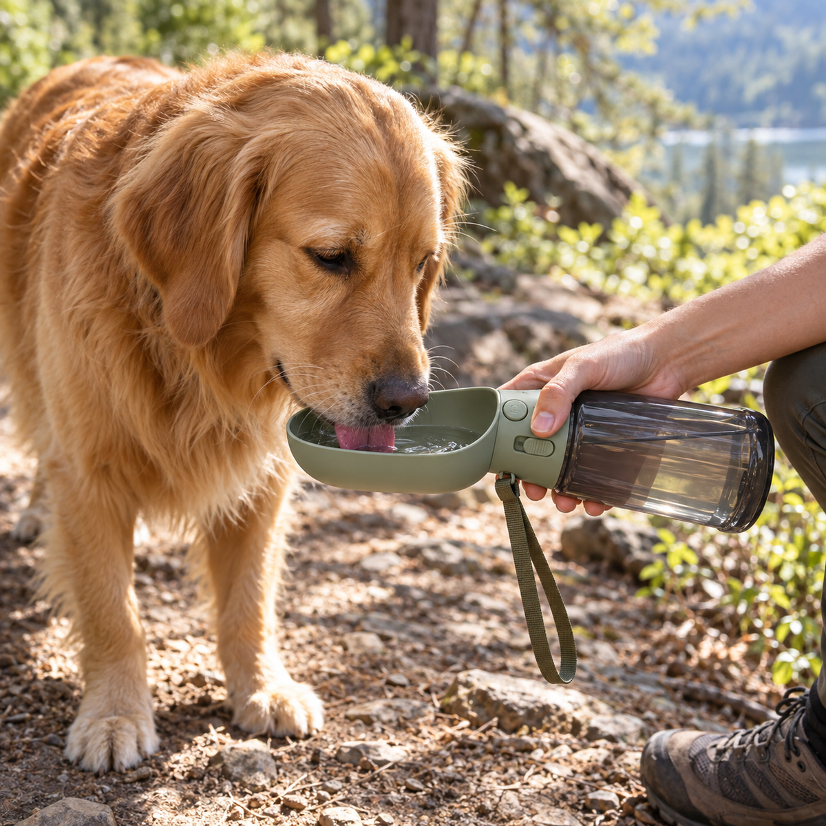 Zelvoripets™ TrailSip Fold-Out Dog Water Bottle