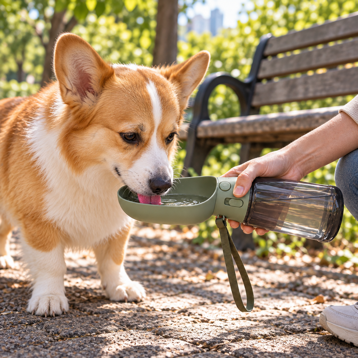 Zelvoripets™ TrailSip Fold-Out Dog Water Bottle