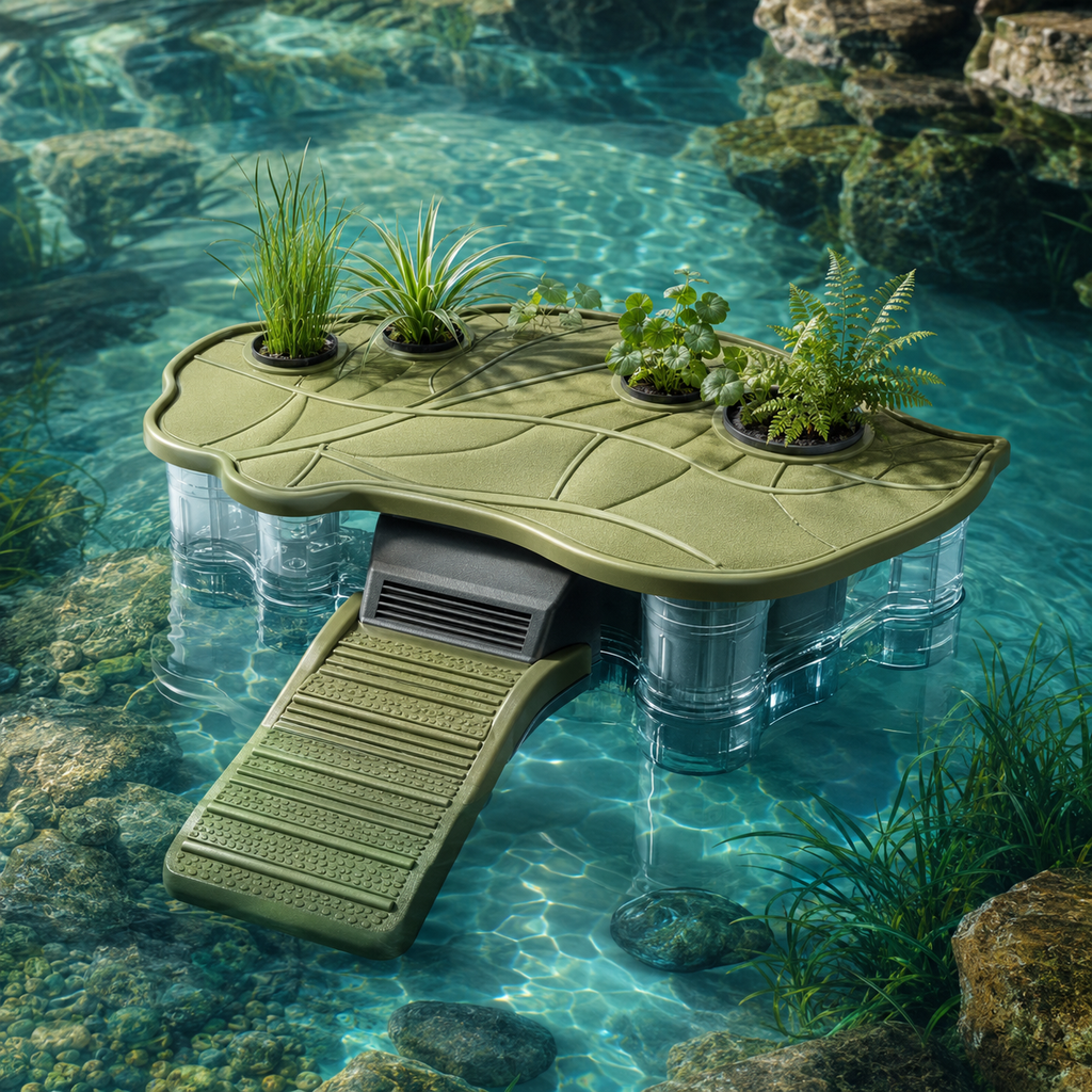 Zelvoripets™ TideLeaf Floating Filter Garden for Aquatic Turtles