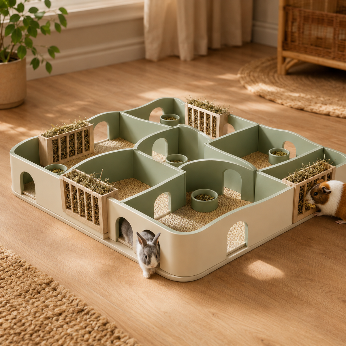 Zelvoripets™ HayHaven Modular Forage Maze for Rabbits & Guinea Pigs