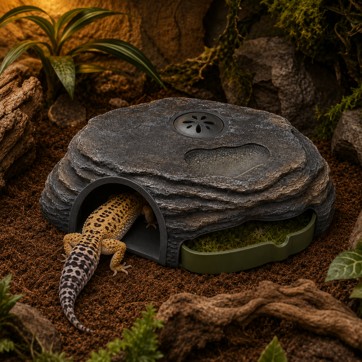 Zelvoripets™ DewStone Microclimate Hide for Geckos