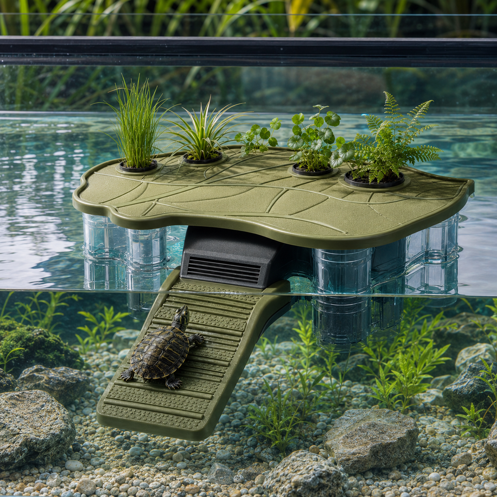 Zelvoripets™ TideLeaf Floating Filter Garden for Aquatic Turtles