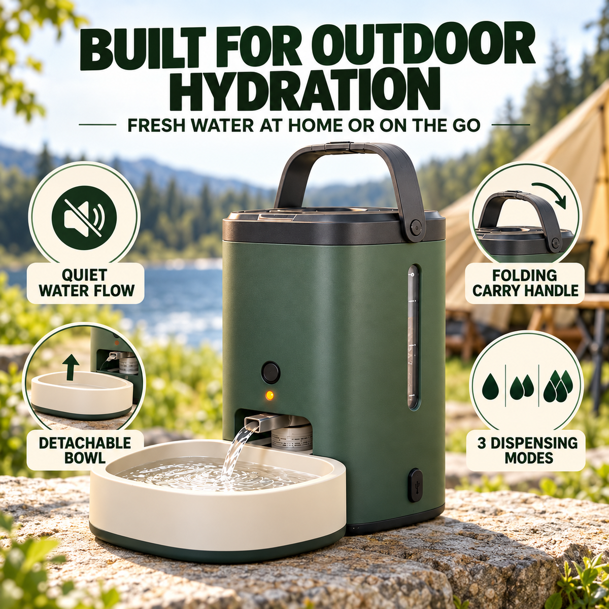 Zelvoripets™ AquaPace Smart Outdoor Water Station for Dogs