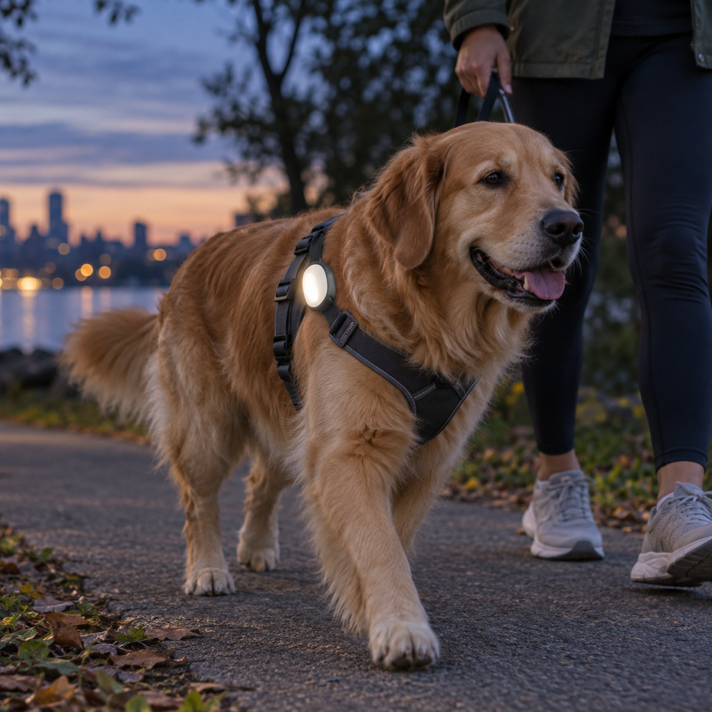Zelvoripets™ TrailHalo™ Rechargeable LED Safety Clip for Dogs