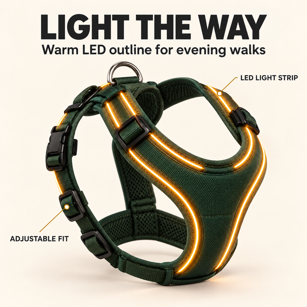 Zelvoripets™ NightTrail Rechargeable LED Dog Harness