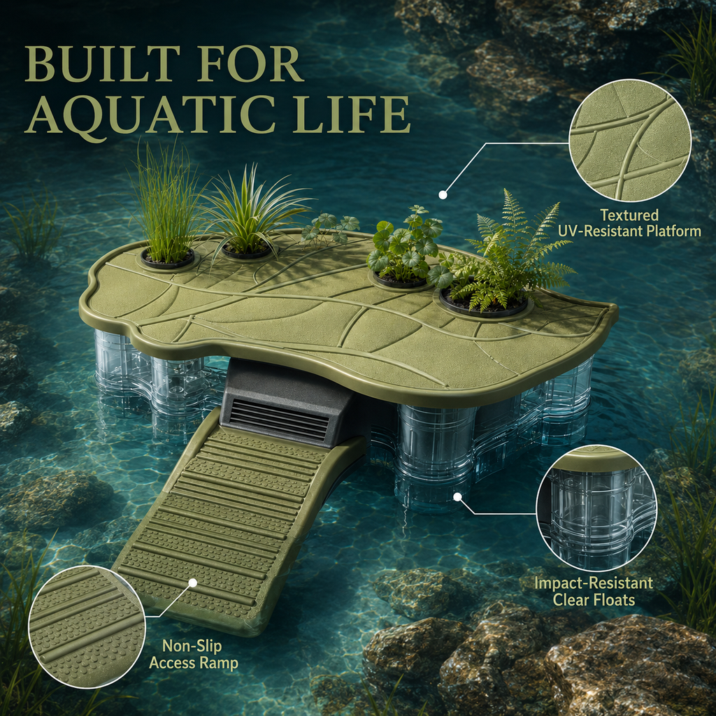 Zelvoripets™ TideLeaf Floating Filter Garden for Aquatic Turtles