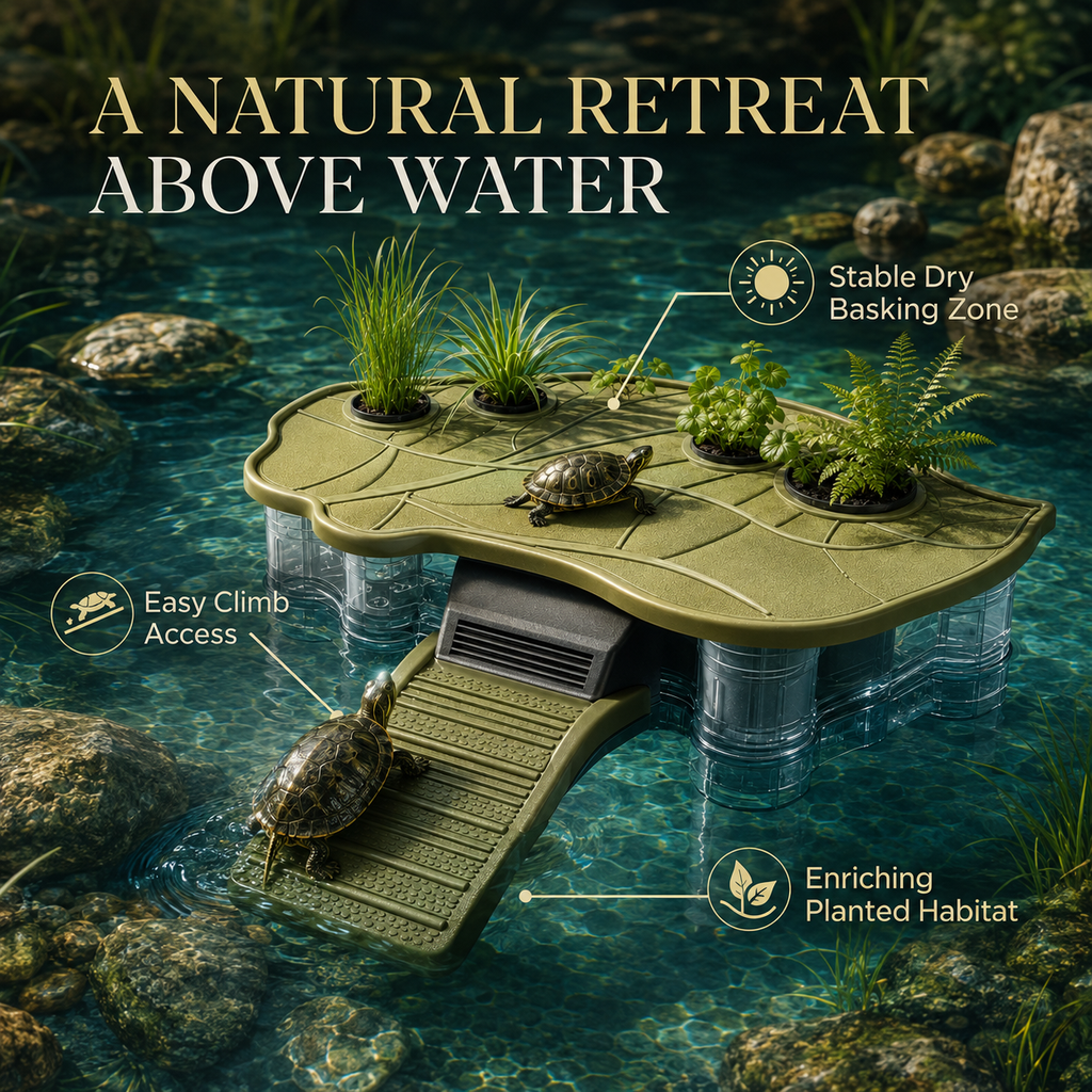 Zelvoripets™ TideLeaf Floating Filter Garden for Aquatic Turtles
